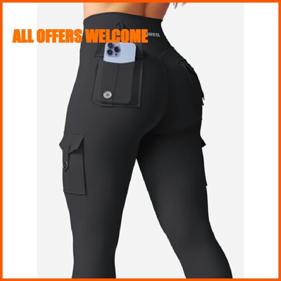 Butt Lifting Scrunch Cargo Leggings with Pockets Gym Yoga Pants - Picture 6 of 8